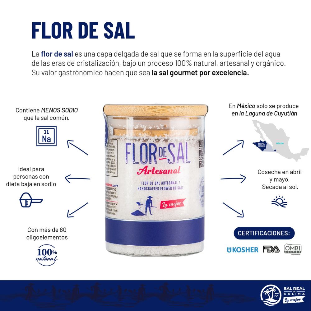 Flor de Sal  Frasco Bambú 182g