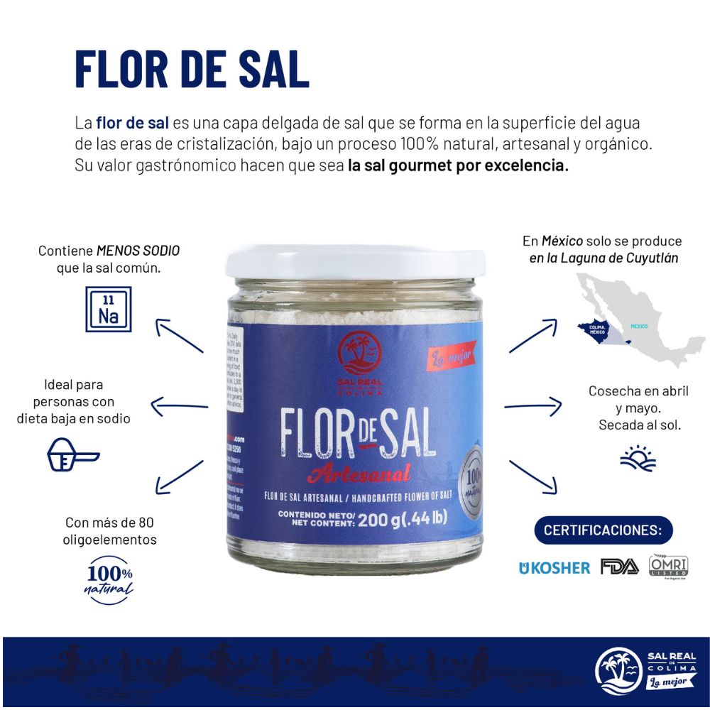 Flor de Sal  Frasco Cristal 200g